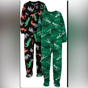 Carter's Dinosaur Print One Pieces - Black and Green